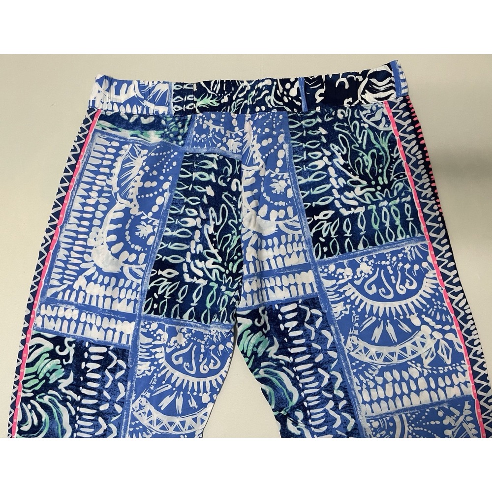 LILLY‎ PULITZER Bal Harbour Palazzo Pant Blue Patchwork Size LARGE - Picture 4 of 9